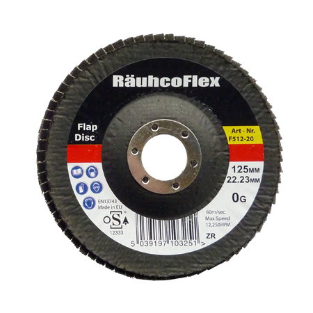 RauhcoFlex Flap Disc 125mm x 22.23mm Zirconium 40 Grit ( Pack of 10 ) 